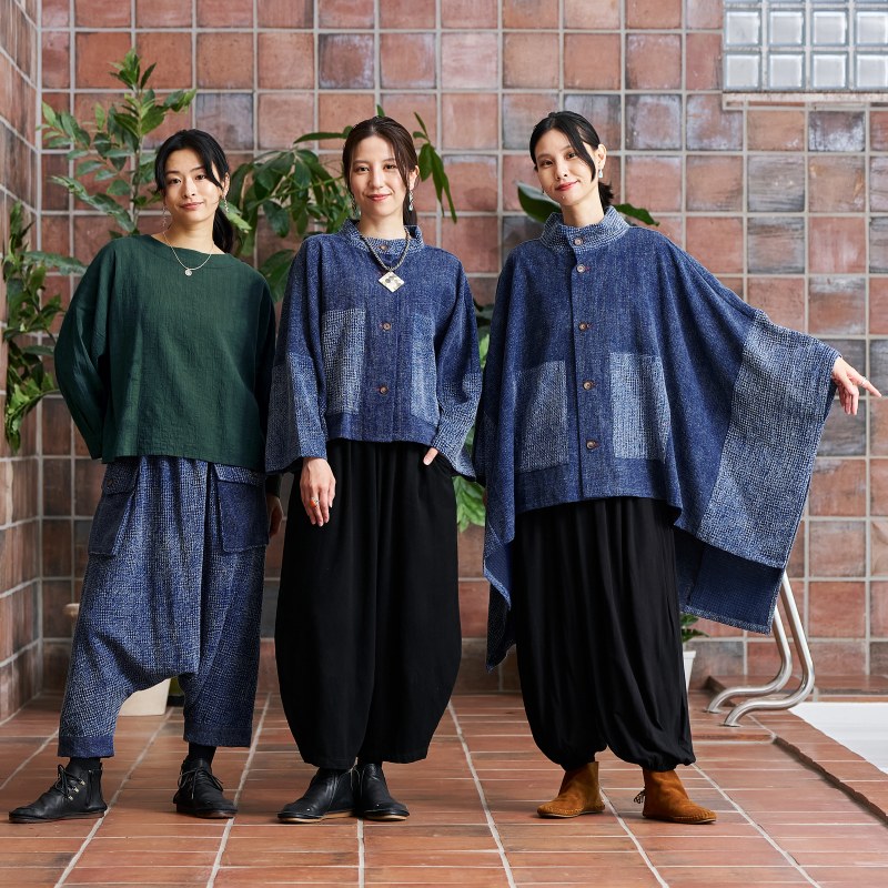 藍染コンビポンチョ｜マライカ公式通販