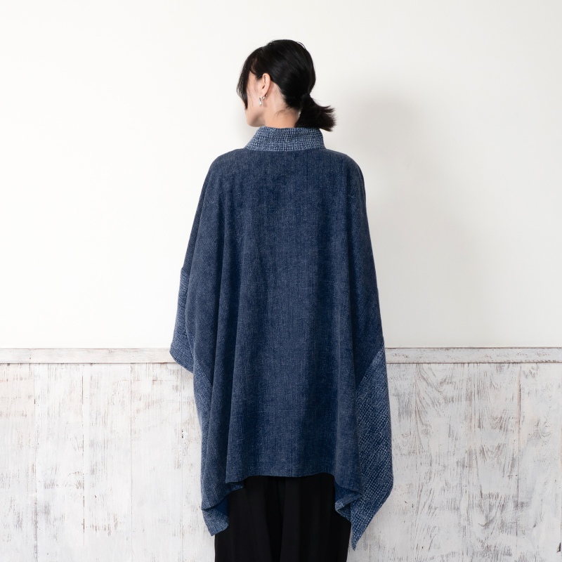 藍染コンビポンチョジャケット｜マライカ公式通販