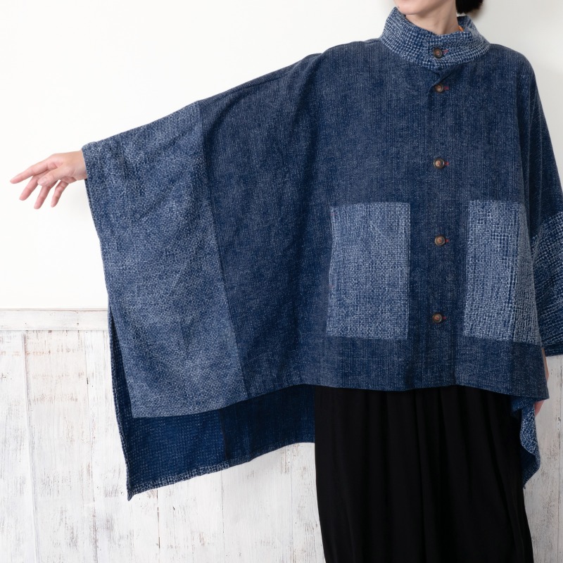 藍染コンビポンチョ｜マライカ公式通販