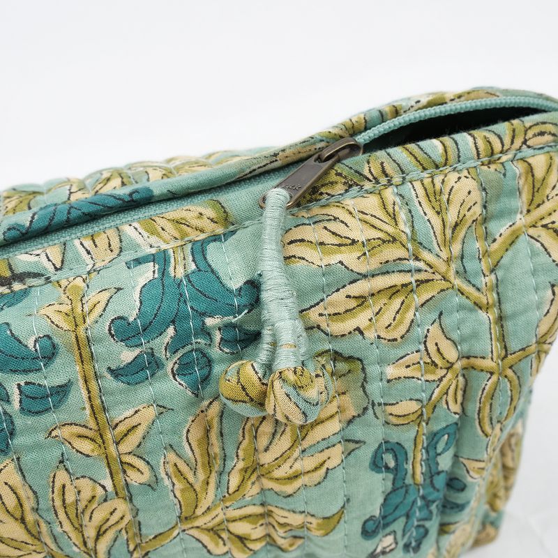 ブロックプリントキルティングポーチM 【メール便可】｜マライカ公式通販