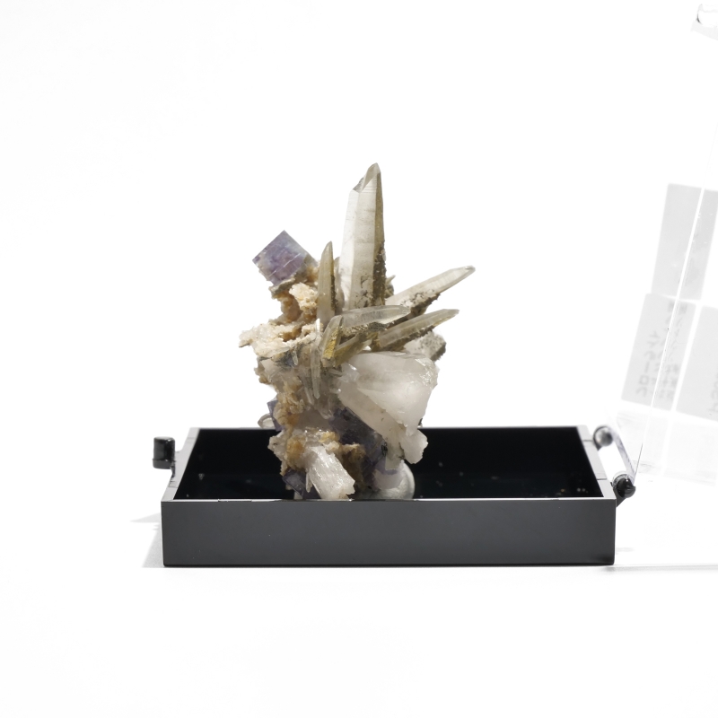 中国・湖南省ヤオガンシャン産 フローライト原石〈ケース付き