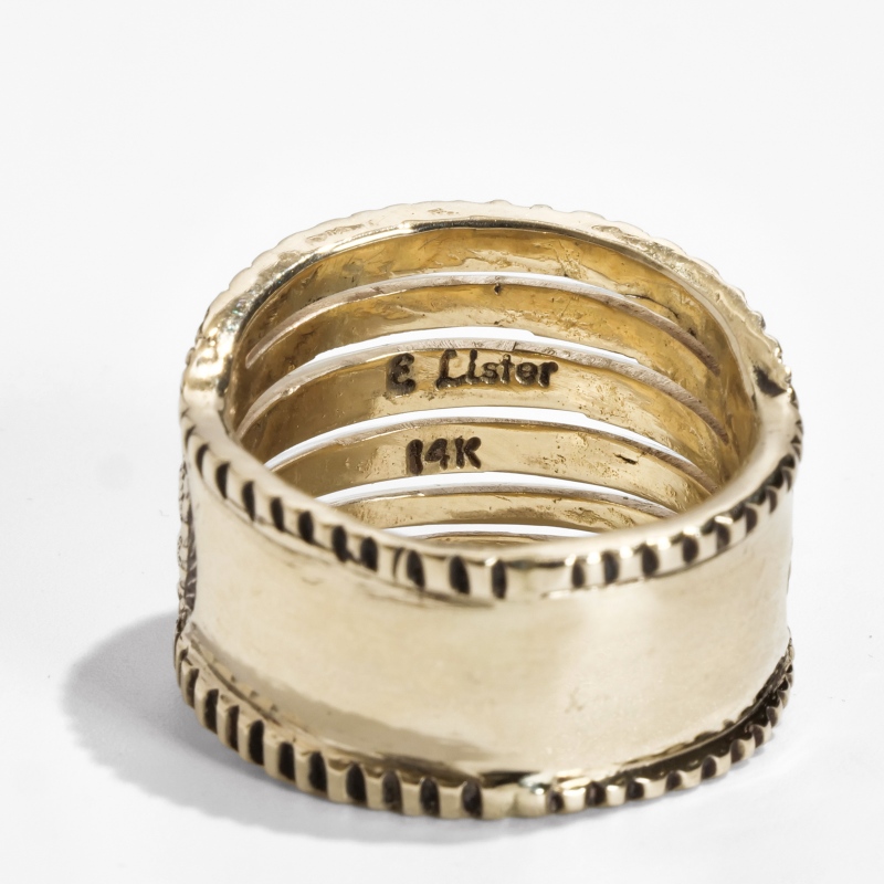 23号相当 アーニーリスター 総14金 スタンプワーク リング｜マライカ