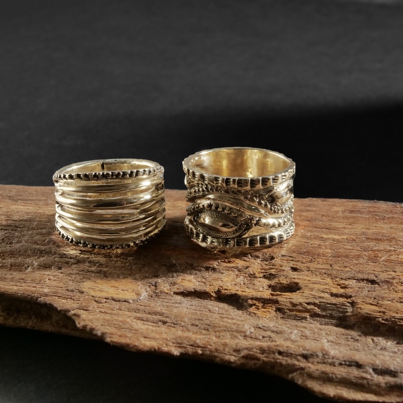 23号相当 アーニーリスター 総14金 スタンプワーク リング｜マライカ