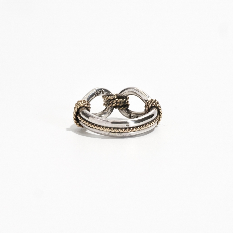 12号相当 スティーブアルビソ 14金コンビホースウィスパラー リング