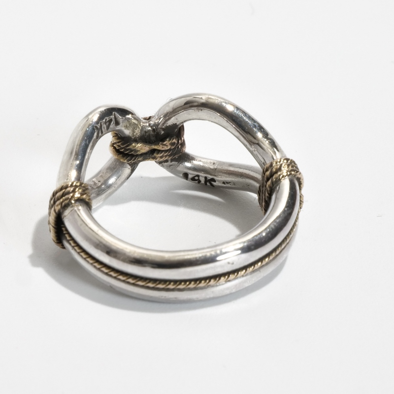 11号相当 スティーブアルビソ 14金コンビホースウィスパラー リング