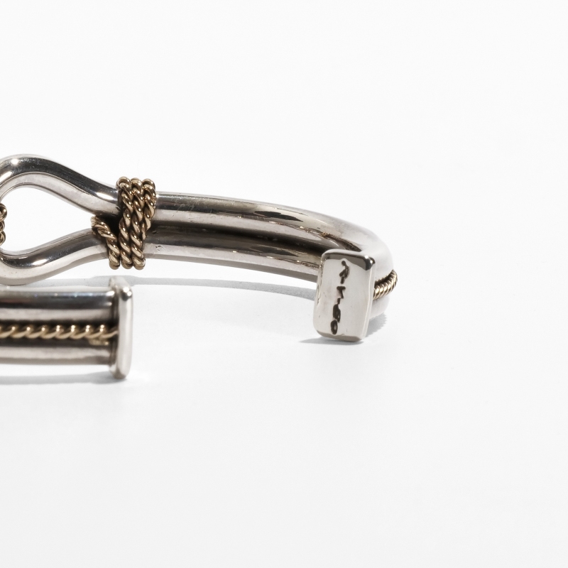 145mm スティーブアルビソ 14金コンビ ホースウィスパラー バングル