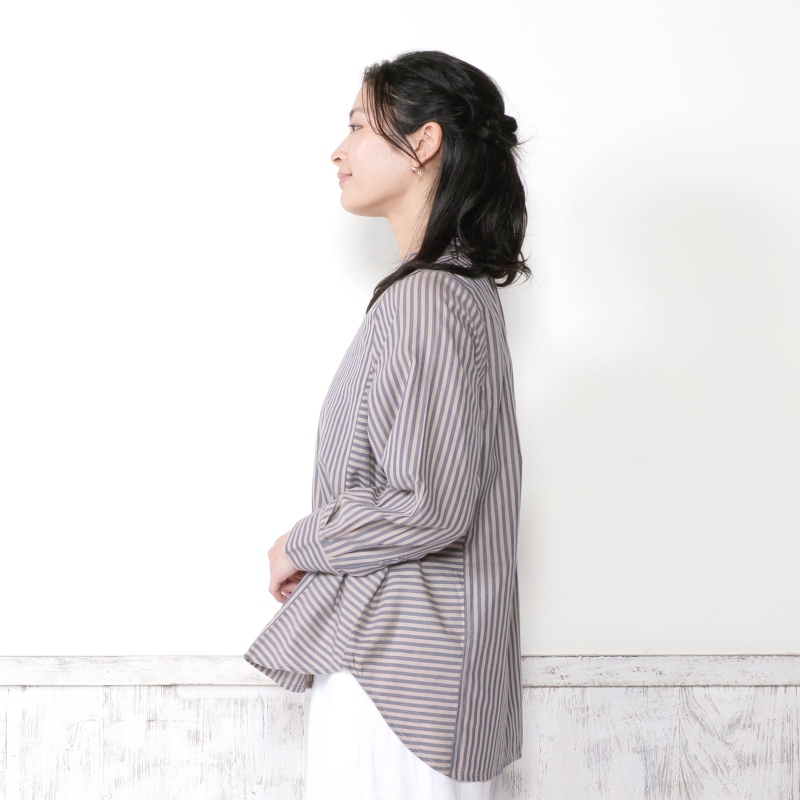 ストライプ切り替えブラウス 【メール便可】｜マライカ公式通販