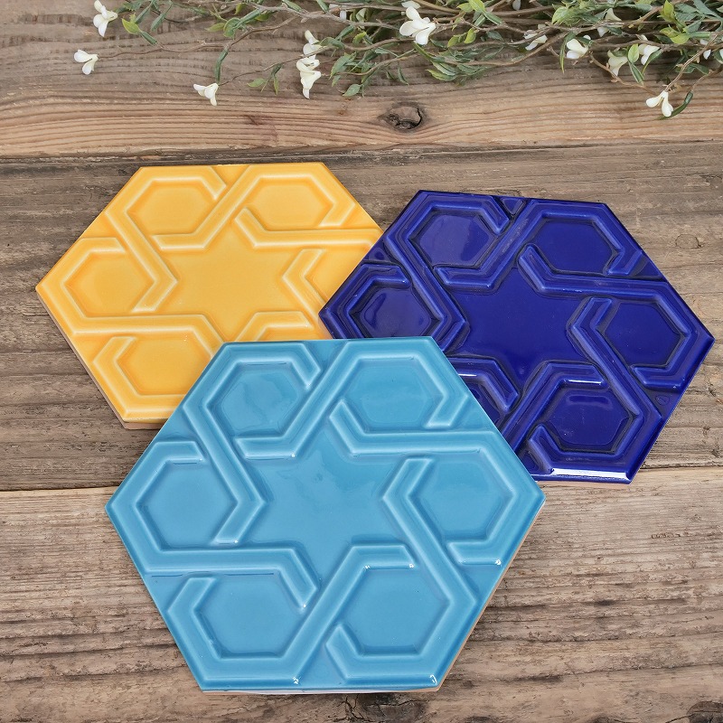 トルコイズニックタイル 六角形｜マライカ公式通販