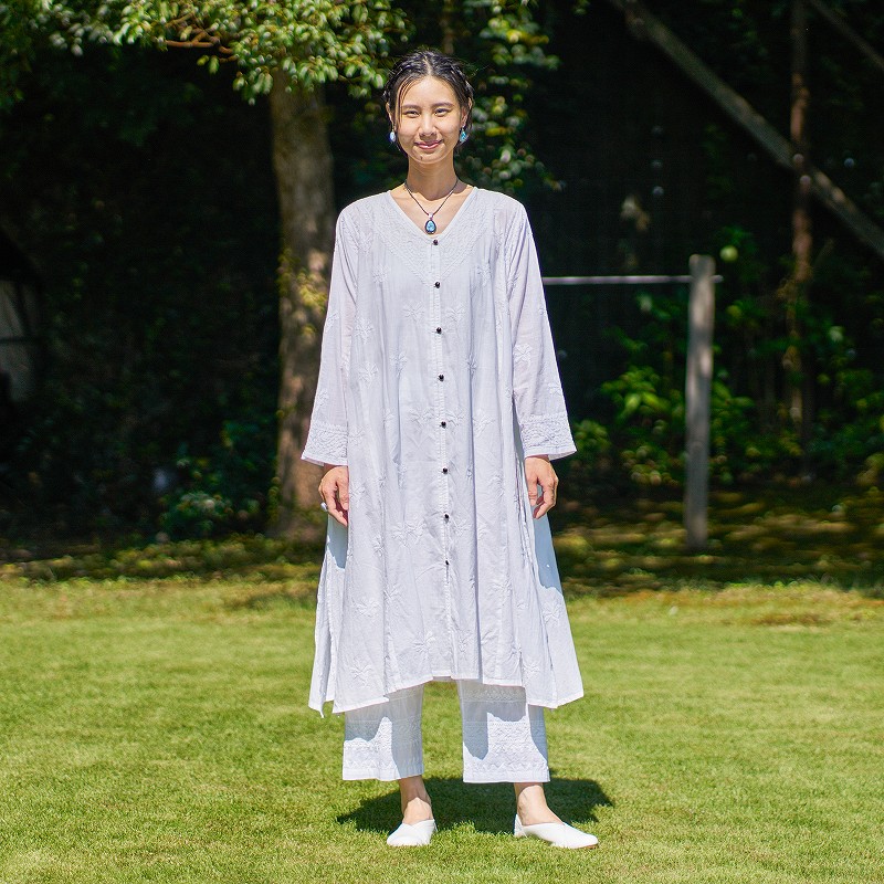 コットンラクノウ刺繍パンツ｜マライカ公式通販