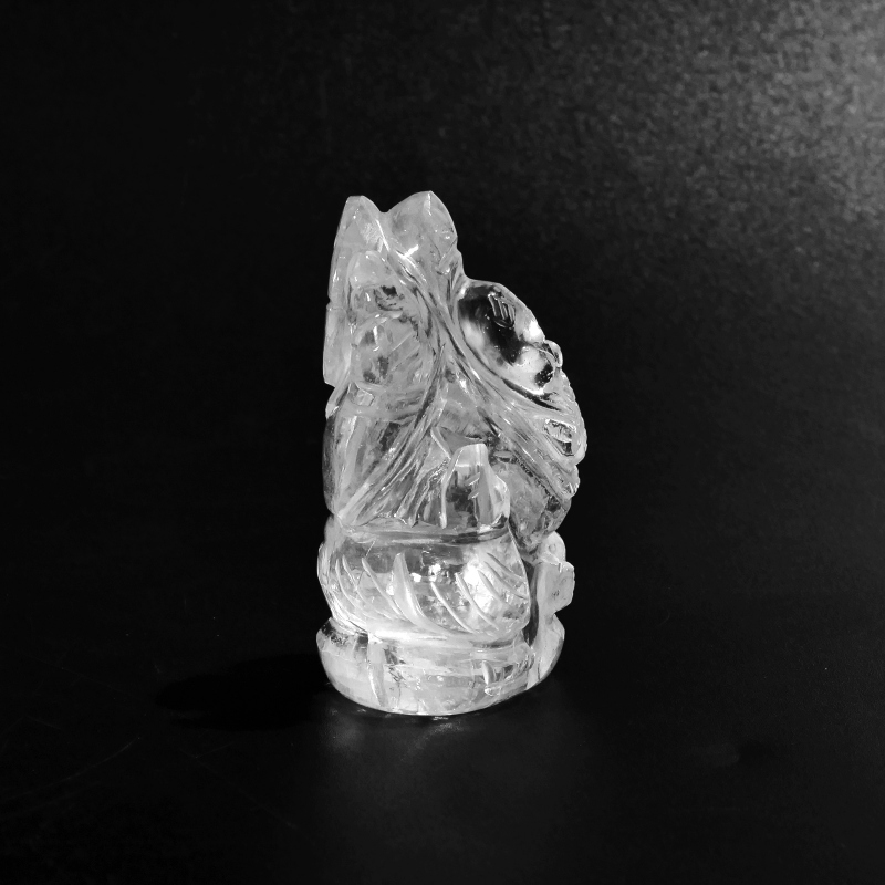 インド産 ヒマラヤ水晶ガネーシャ彫刻（虹入り）｜マライカ公式通販