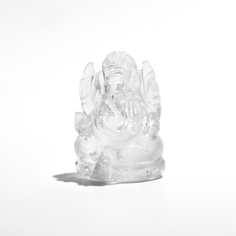 インド産 ヒマラヤ水晶ガネーシャ彫刻（虹入り）｜マライカ公式通販