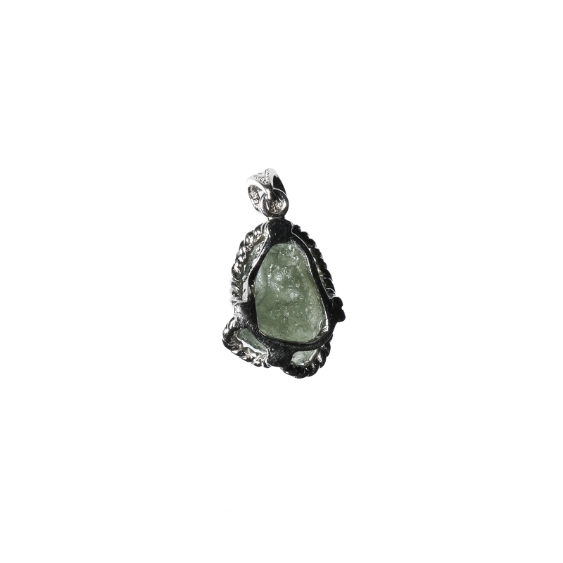 チェコ産モルダバイト ラフ シルバーペンダント｜マライカ公式通販