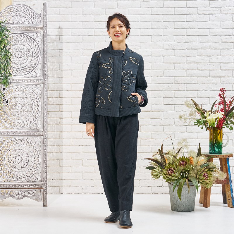 予約販売】 カットワーク刺繍キルトジャケット N 12月入荷予定