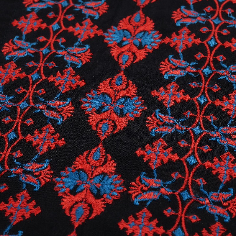 コットン幾何×フラワー刺繍ノースリーブワンピース 【メール便可